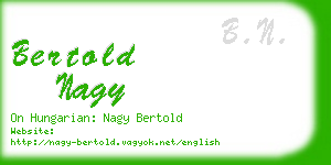 bertold nagy business card